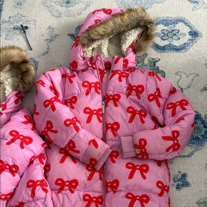 Hanna Andersson Pink and Red Bow Kids Jacket